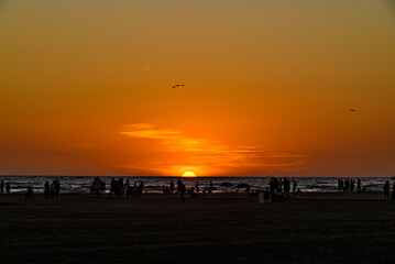 Beautiful sunset on the beach of Conil de la Frontera, C&aacute;diz