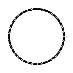 Fototapeta premium Border made of bicycle chain and tools and chain rings