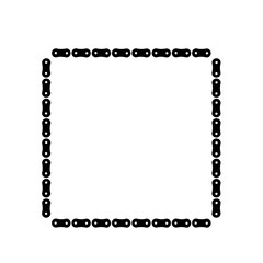 Rectangle border made of bicycle chain and tools and chain rings