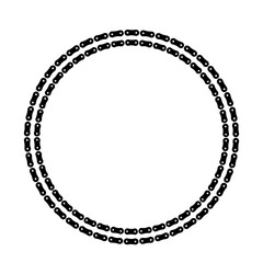 Border made of bicycle chain and tools and chain rings