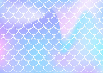Gradient scale background with holographic mermaid.