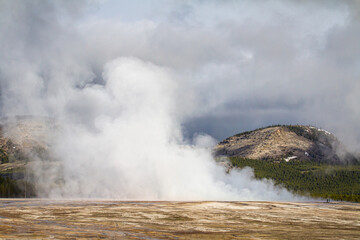 Fumée dans le parc de Yellowstone