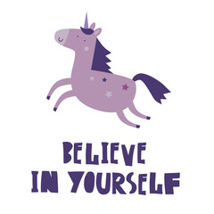 Unicorn cute vector illustration