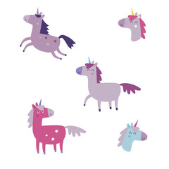 Fototapeta premium Unicorn cute vector illustration
