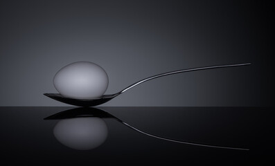 balancing egg in spoon