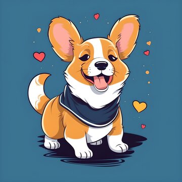 Cute Corgi Gaming' Poster, picture, metal print, paint by Michael I. Organ