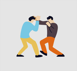 People fighting Vector Illustration, Hand Drawn. Illustration of sketch art of people fighting.