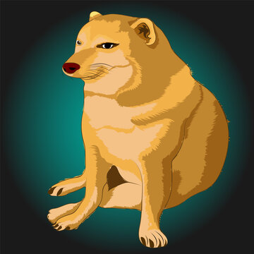 Cheems meme Dog vector illustration. 