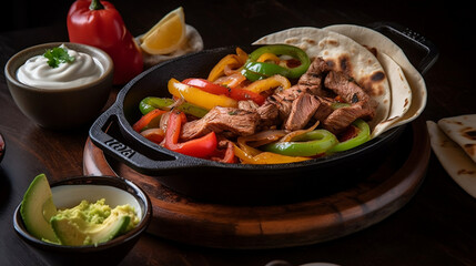 Mexican fajita platter
