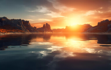 sunset over the ocean