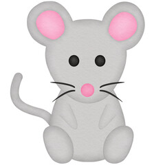 Fototapeta premium little mouse watercolor illustration