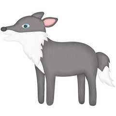 grey wolf watercolor illustration