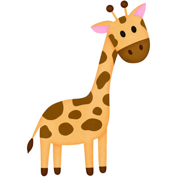 giraffe cartoon watercolor illustration