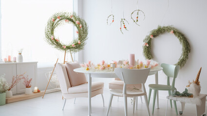Obraz premium Easter interior, created with Generative AI technology