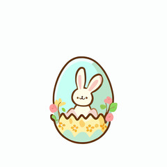 easter bunny with easter eggs