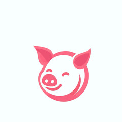 avatar cartoon pig icon isolated on white background