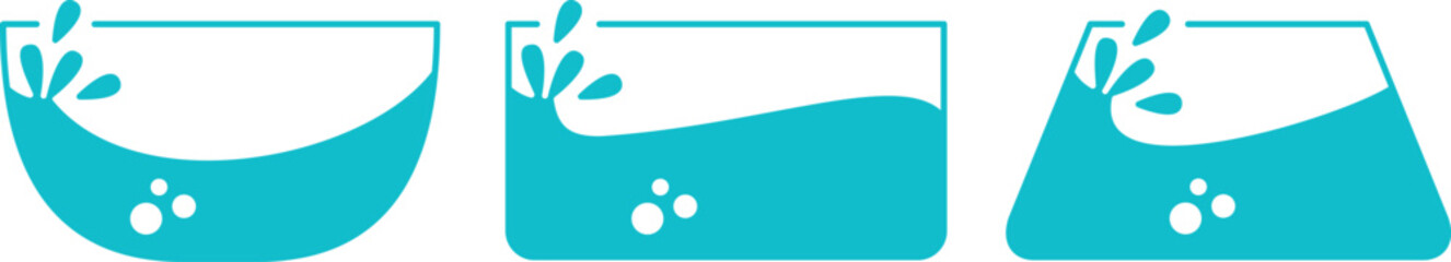 glassware, deep plates and vases with water, for salads