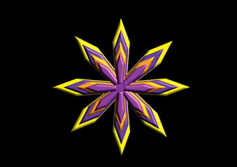 Abstract patterns coloured with black backgroun