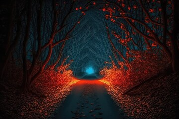 tunnel with a bright light at the end. Generative AI