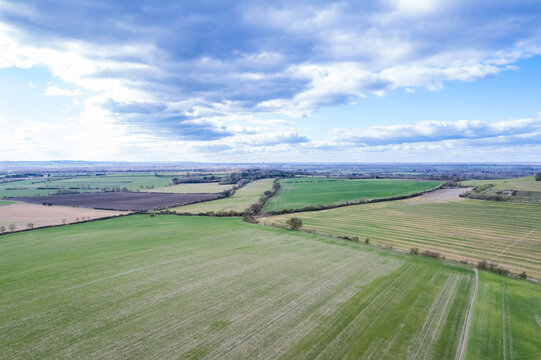 beautiful peaceful landscape near Wittenham Clumps, Didcot, south of England, UK