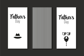 Free vector post template Father's day with glass moustache and hat