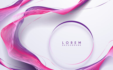 Abstract violet threads on white background