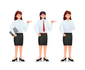 Fototapeta na wymiar set of woman in suit. business woman illustration