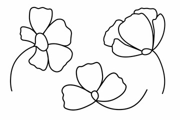 flowers black outline design silhouette of flowers.vector illustration