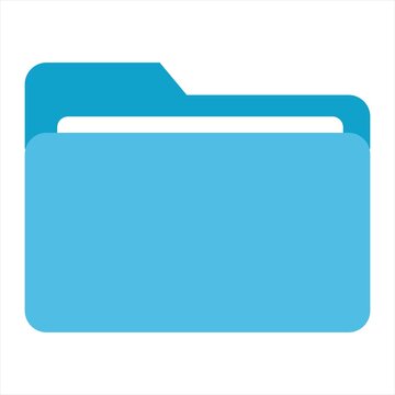 Blue Bright Folder Icon in OS X Yosemite Style. Isolated on white.