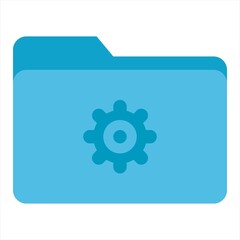Folder Settings Icon in Flat Style