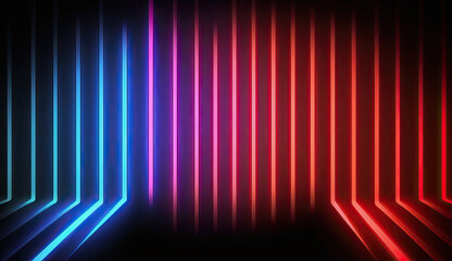 Pink and blue neon lines abstract background - generative ai