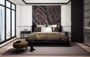Modern contrast bedroom
