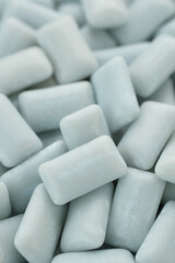 Blue Mint chewing gum close up, rotation