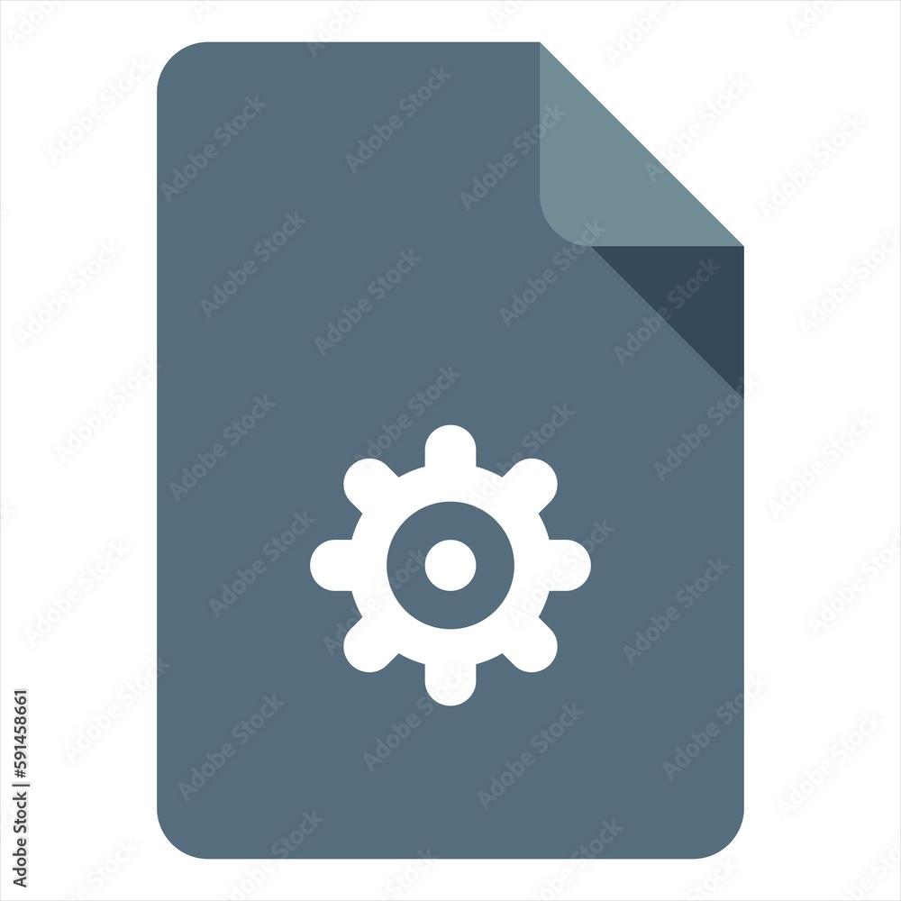 Poster document settings icon.document settings line icon isolated on white. vector illustration