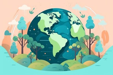 Obraz na płótnie Canvas Earth Day Concept. Generative AI