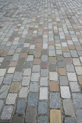 cobblestones on a street close up