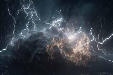 A close-up of a natural phenomenon, such as a lightning bolt or tornado, Generative AI