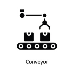 Conveyor Vector Solid Icons. Simple stock illustration stock