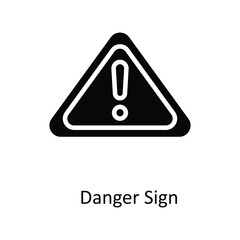 Danger Sign Vector Solid Icons. Simple stock illustration stock