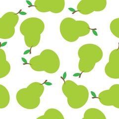 seamless background with green pears pattern repeat style replete image design for fabric printing or kids wallpaper or food background