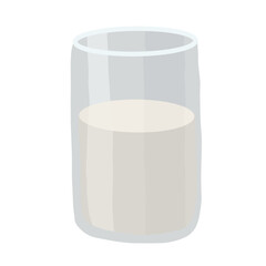 Vector glass of vegetable milk on a white background is isolated
