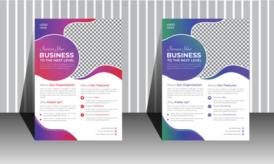 Professional corporate business flyer,  two color combo a4 flyer, poster flyer pamphlet, cover design layout space for photo background.