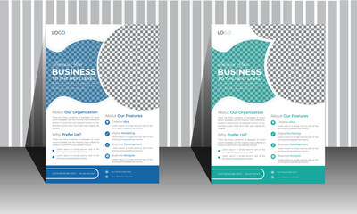 Modern and professional business flyer, cover design layout space for photo background, poster flyer pamphlet, A4 size colorful vector design.