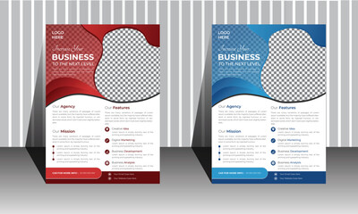 Two color combo a4 flyer. corporate, Creative, Professional and modern business template. cleanly organized abstract leaflet template suitable for advertising your business to increase your customer. 