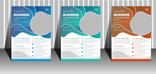 Abstract modern and professional corporate business flyer, cover design layout space for photo background, poster flyer pamphlet, A4 size colorful vector design.