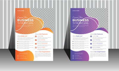 Creative modern and minimal business flyer, cover design layout space for photo background, poster flyer pamphlet, A4 size colorful vector design.