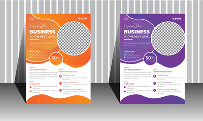 Modern corporate business flyer, cover design layout space for photo background, poster flyer pamphlet, A4 size colorful vector design.