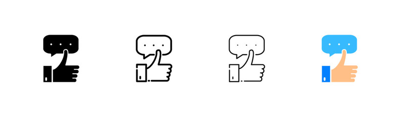 Reaction to a message. Icons in different styles, color, reaction to a message in a chat. Vector icons