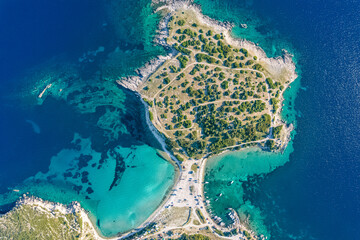 coral reef and blue sea