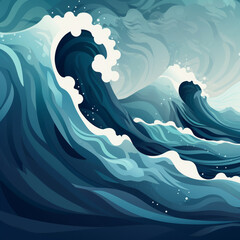 Ocean Waves Illustrations